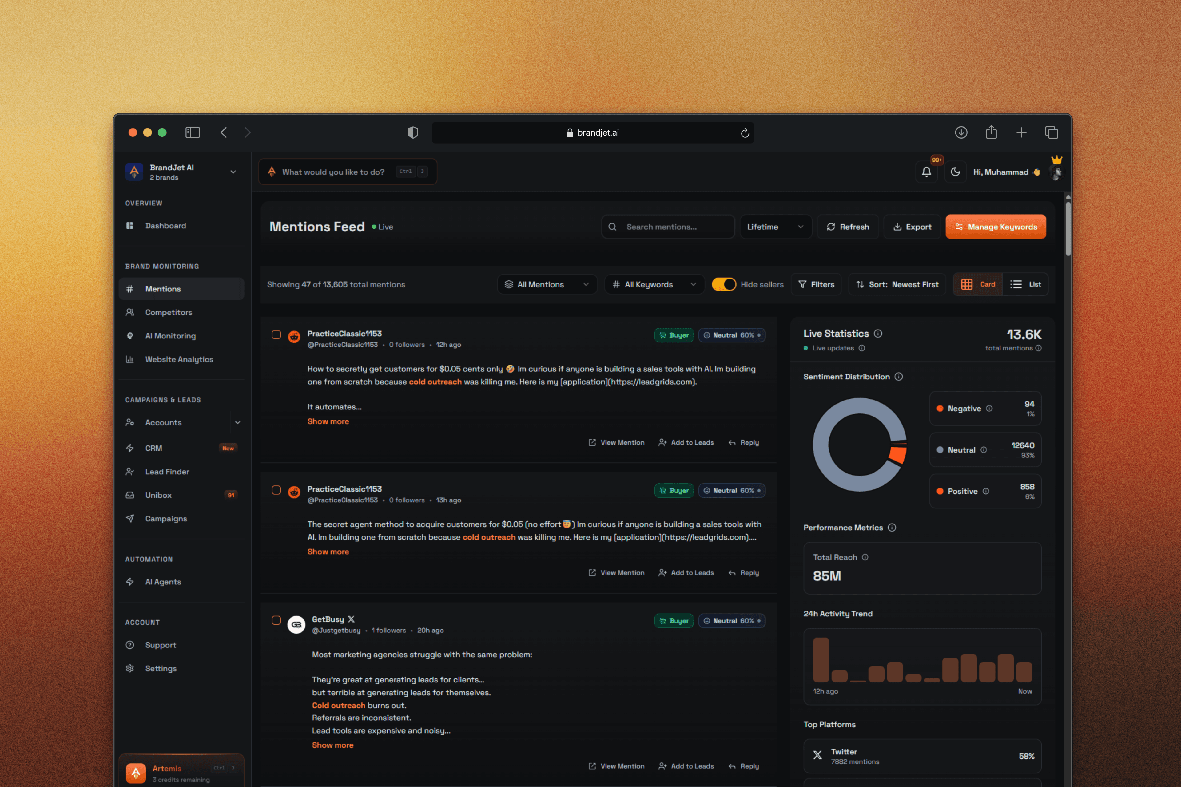 BrandJet Dashboard