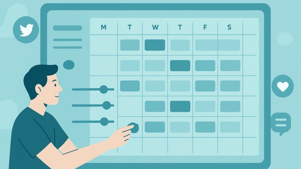 best times to post on twitter 4 Illustration of customizing a schedule to match the best times to post on Twitter for your audience.