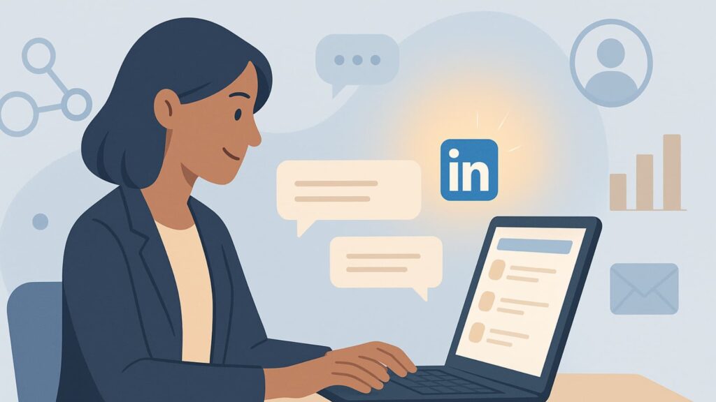 Illustration showing why following up on LinkedIn messages matters for staying visible and getting replies.