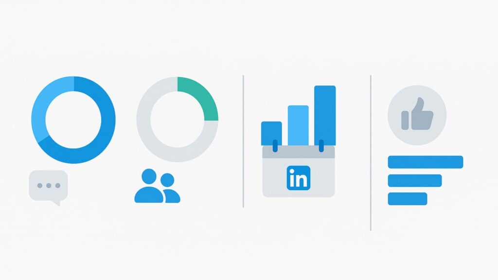 An illustration dashboard showing KPIs used in LinkedIn Outreach Success Tracking.
