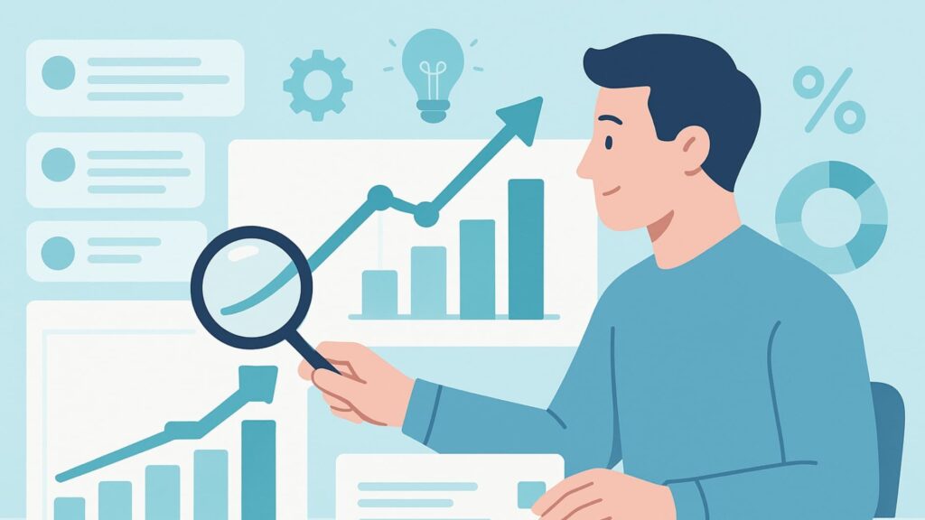 Illustration showing trend analysis and insights for LinkedIn Outreach Success Tracking.