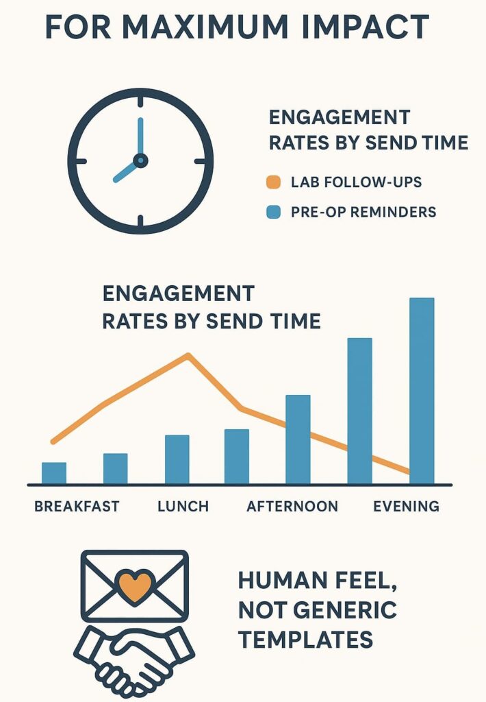 "An image providing data driven insights on optimizing outreach strategies through personalized messaging and timing across an X platform."