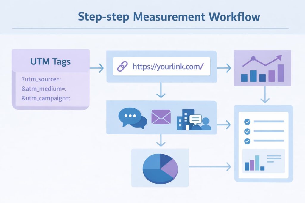 Dark Social Reporting Dashboard visualizing structured measurement from link creation to reports