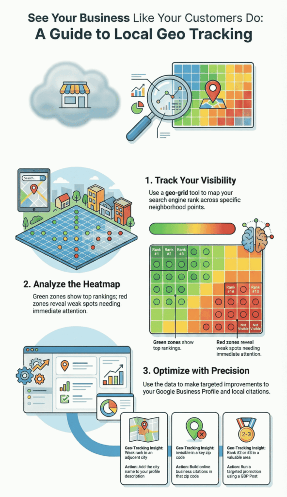 "Infographic guide to local geo tracking for business visibility optimization"