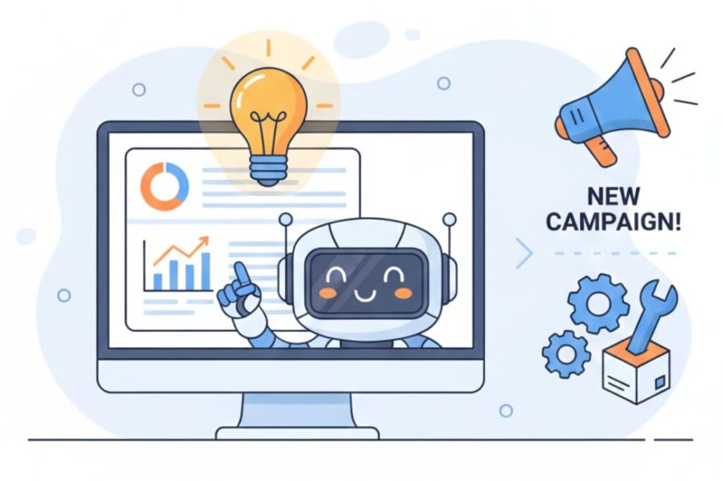 Illustration depicts an AI-powered analytics tool that surfaces actionable insights from Reddit, enabling data-driven marketing campaigns or product improvements.