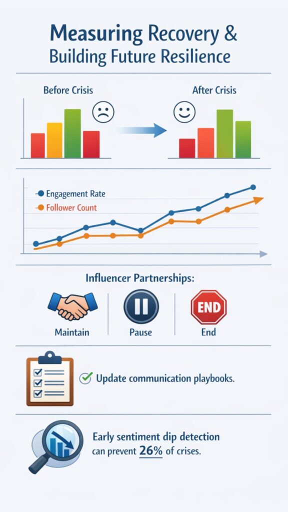 influencer sentiment analysis during crisis 5 Infographic showing charts and icons for influencer sentiment analysis during crisis, tracking recovery metrics and resilience trends.