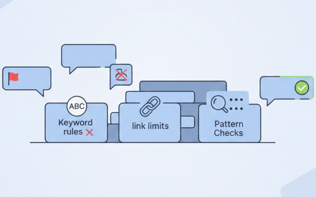 Graphic representation of the comprehensive measures implemented to filter out unwanted and harmful content.


