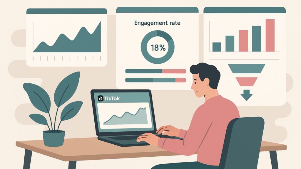 TikTok Campaigns 4 Illustration of analytics dashboards showing performance data for TikTok Campaigns.