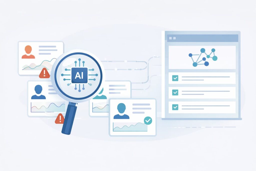AI vetting dashboard analyzing influencer profiles to prevent influencer brand damage.