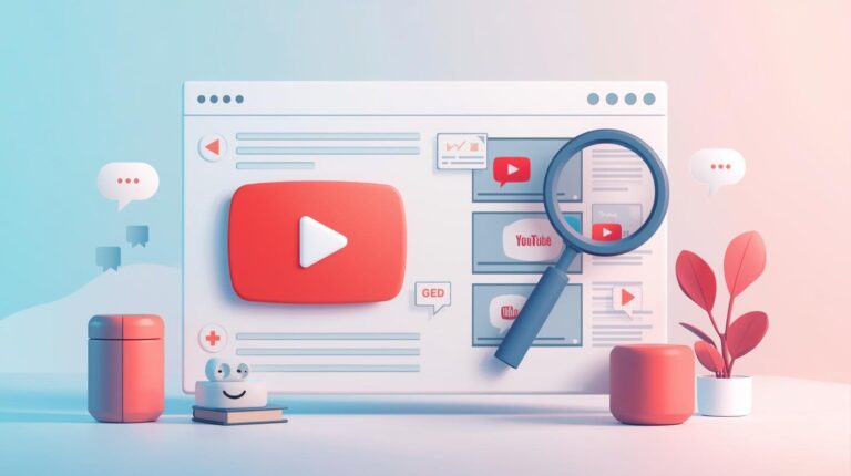 "3D illustration representing video search optimization and content discovery."