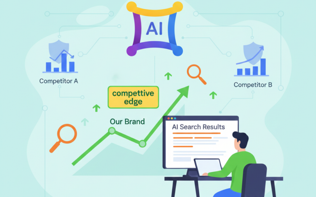 Competitive Edge through Claude & Gemini: The image depicts how AI-driven insights can help a brand gain a competitive advantage.