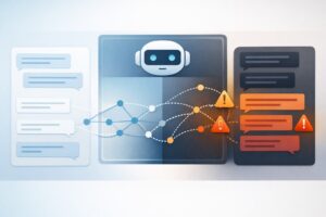 Detect Harmful Context Shifts illustrated with AI analysis of meaning drift and risk signals