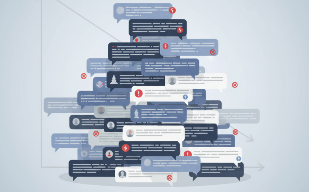 Comment moderation techniques: Visualization of strategies to analyze user-submitted content for potential spam indicators.