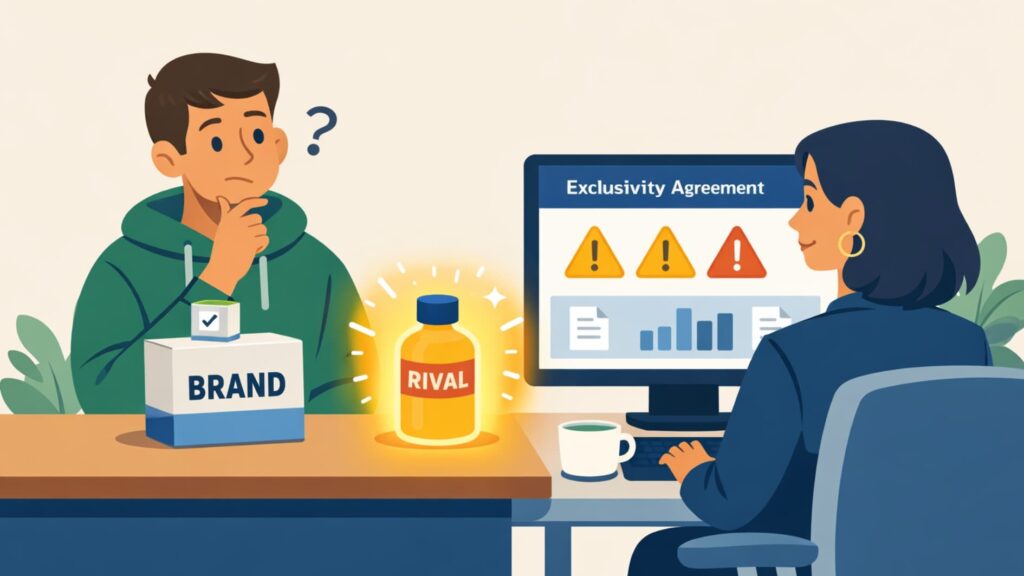 competitor influencer crisis case studies 2 Visual showing competitor influencer crisis case studies where exclusivity fails and brand partners mishandle product swaps.