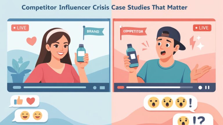 Influencers switching brands during livestream illustrating competitor influencer crisis case studies and brand risk.