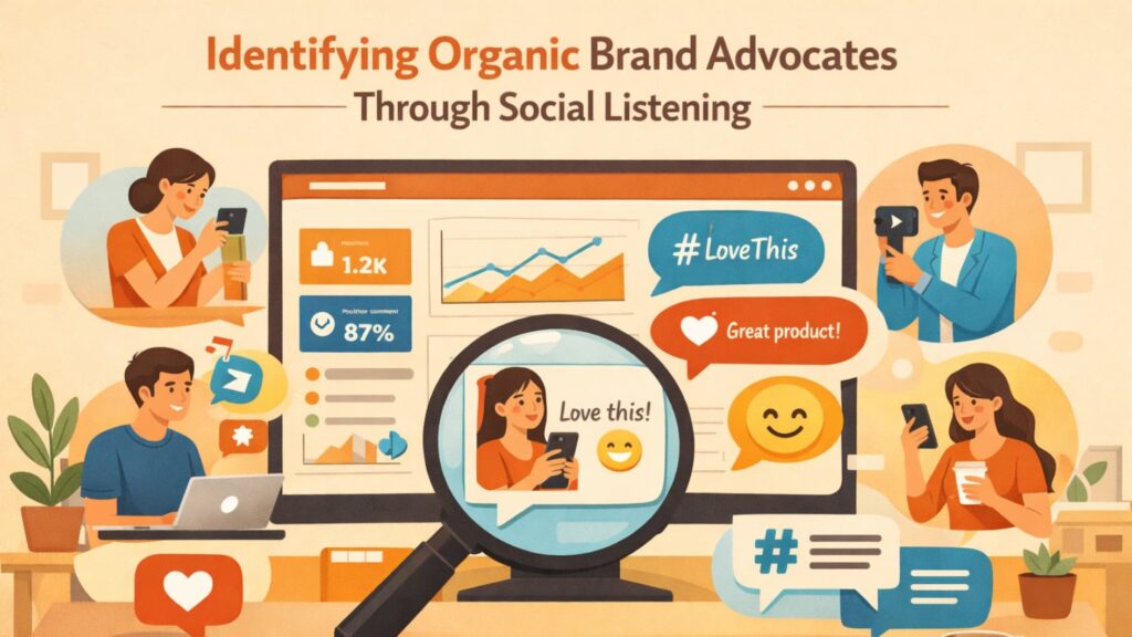 detect influencer partnership opportunities 2 Illustration of tools used to detect influencer partnership opportunities through social listening and organic mentions.