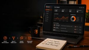 Dashboard showing how to find warm B2B leads on social media by detecting intent signals and booking meetings