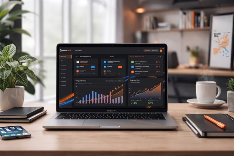 BrandJet.ai dashboard showing one of the best ways to get first customers for B2B with live signal tracking.