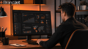 Why monitor competitor brand mentions for sales using a dark analytics dashboard on a desktop monitor 