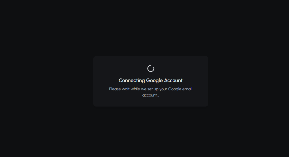 Screenshot: BrandJet connecting the Google account after OAuth approval. Screenshot: BrandJet connecting the Google account after OAuth approval.