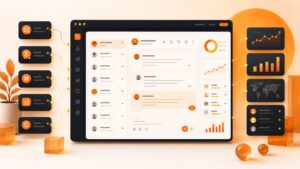 Orange BrandJet multi-channel outreach workspace with email, profile outreach, social signals, intent data, and unified replies.
