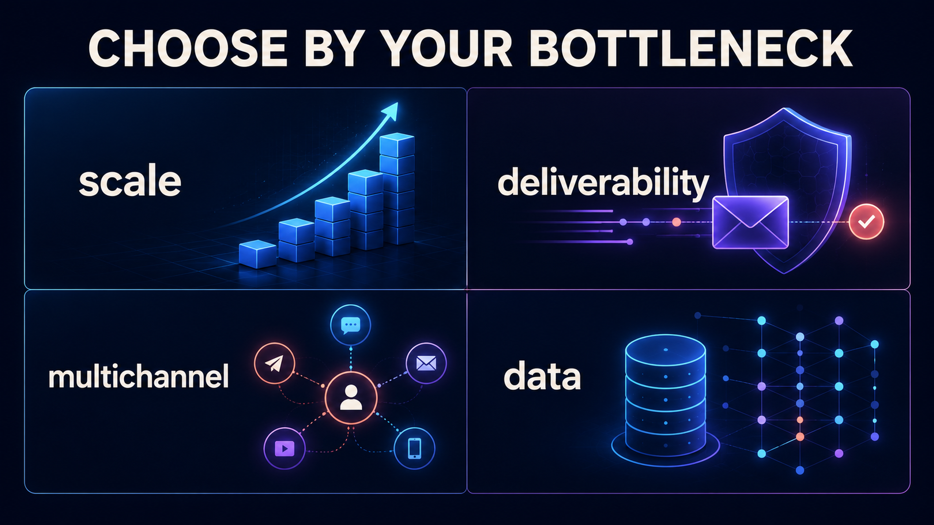 Decision framework for choosing a Lemlist alternative by scale, deliverability, multichannel execution, or prospect data