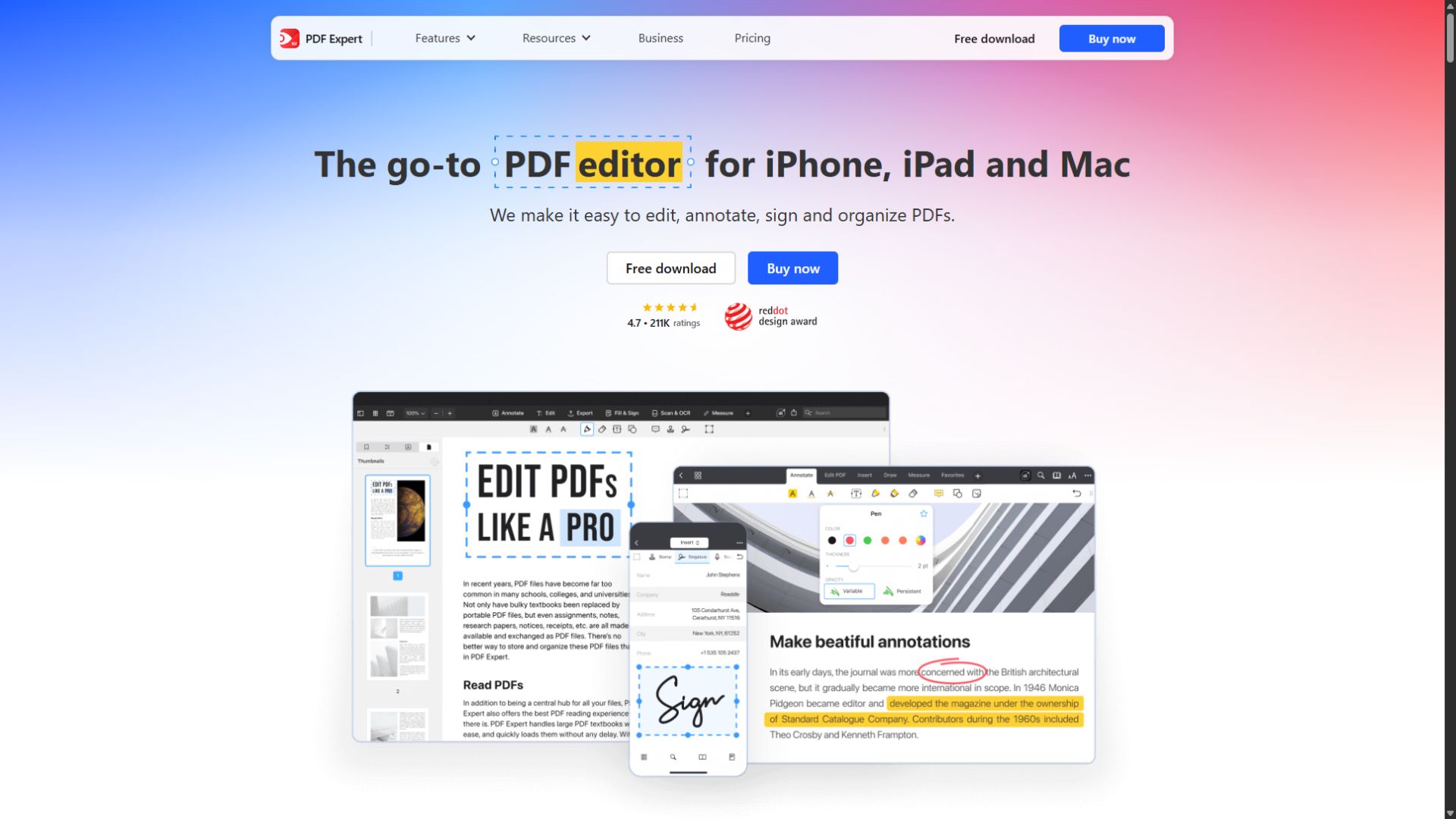 PDF Expert homepage screenshot captured September 3 2026